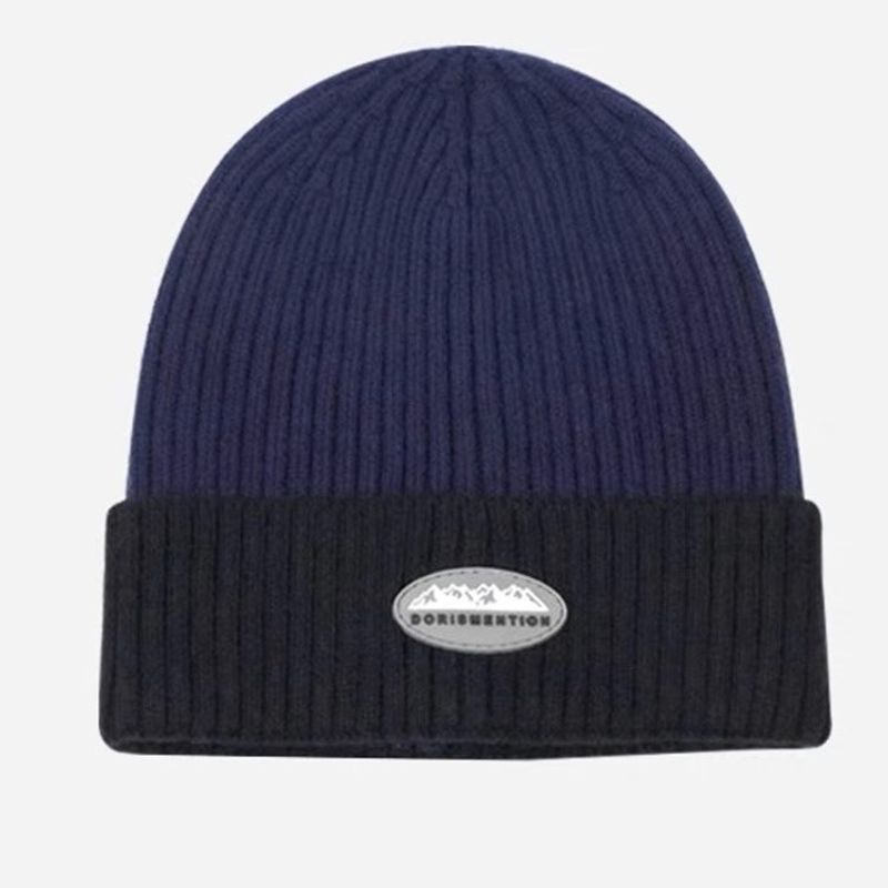 Hat Winter men's and women's warm woolen hats retro two-color splicing knitted hats outdoor cycling ear protection pullover cold hats_voghion.com