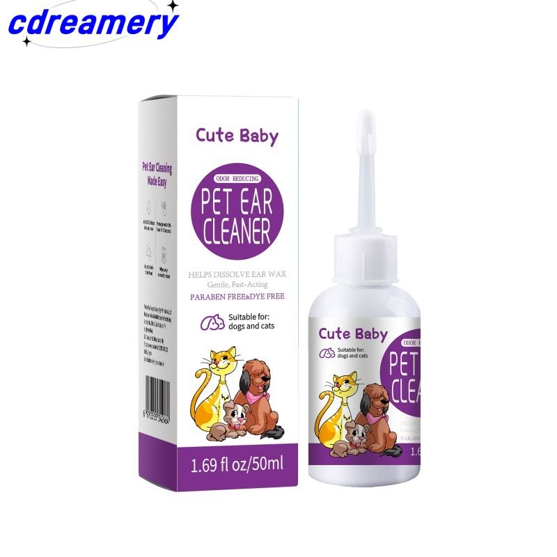 1 peça de gotas para os ouvidos e gotas para os ouvidos. Adequado para cães e gatos para aliviar a coceira e limpar o canal auditivo._voghion.com