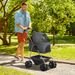 PawHut 3 In 1 Pet Stroller With Detachable Carrier, Foldable Dog Stroller With Storage Basket, Cupholder, For Mini Dogs, Gray_voghion.com