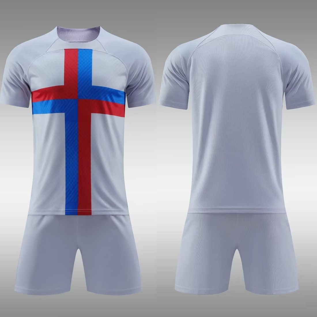 22-23 viegls galda krekls, pieaugušo balts futbola komplekts ar īsām piedurknēm, komandas krekls_voghion.com