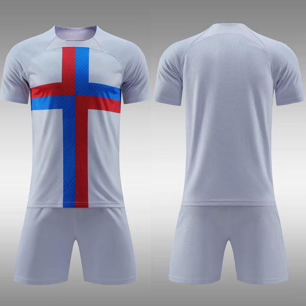 22-23 viegls galda krekls, pieaugušo balts futbola komplekts ar īsām piedurknēm, komandas krekls_voghion.com