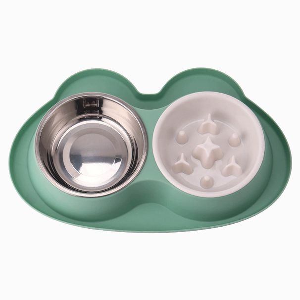 Langsamfütterungs-Katzennapf, auslaufsicherer Doppelnapf für Haustiere, auslaufsicherer Hundenapf_voghion.com