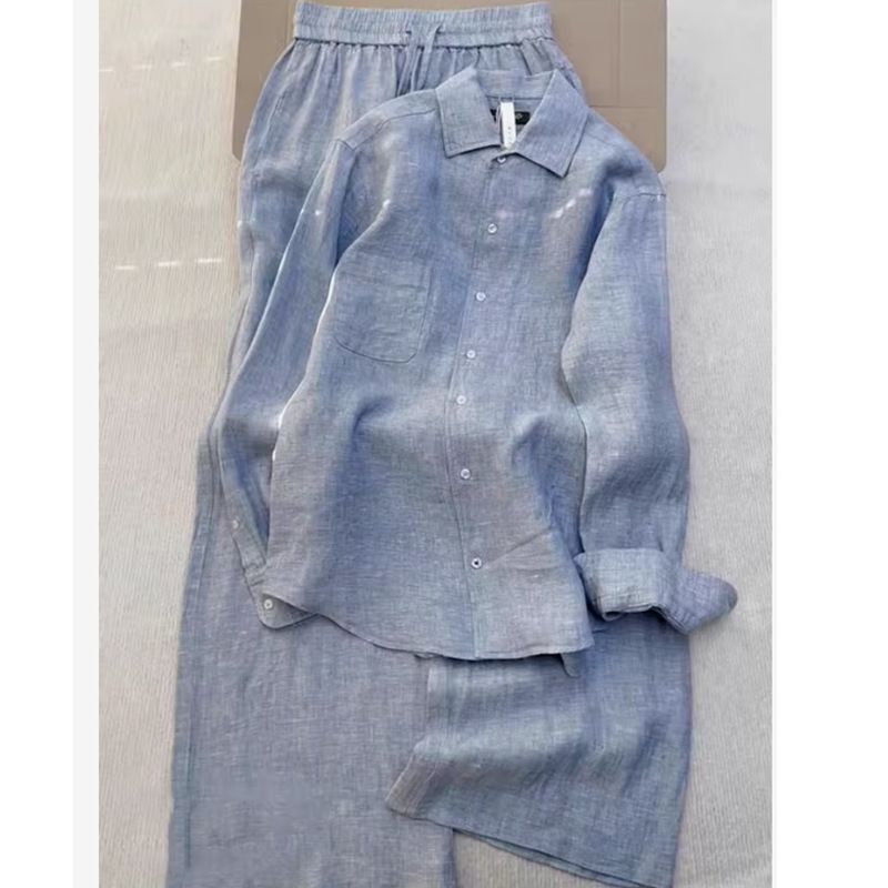 Ropa de mujer, trajes de alta gama, camisas deportivas casuales, moda de primavera y verano, temperamento simple y suelto, lino relajante._voghion.com