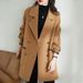 Women's Wool Blend Trench Coat With Notched Lapel & Double-Breasted Closure - Elegant Oversized Fit For Office & Casual Wear (Beige, Black, Camel)_voghion.com