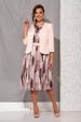 plus size women's two-piece elegant printed dress three-quarter sleeve blazer button design_voghion.com