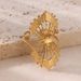 Hot Selling 18K Gold Plated INS High End Open Ring Colored Crystal Zircon Sliding Leaf Ring For Women_voghion.com