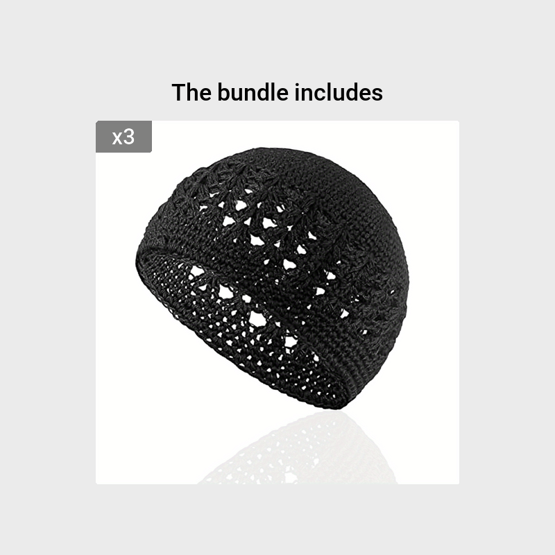 Gorro de Punto Hip Hop - Gorro de Ganchillo Hueco de Moda con Gorro de Punto elástico y Transpirable para Mujeres y Hombres - Gorro de Calavera Unisex_voghion.com