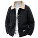 Cordjacke für Herren mit Sherpa-Fleecefutter – Wintermantel im Vintage-Stil mit Reverskragen und Knopfleiste – Schmale Passform, Retro-Oberbekleidung_voghion.com