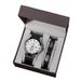 Watch Gift Set Summer New Men's Watch Set, Casual Simple Leather Bracelet 2 Piece Set With Calendar Quartz Watch_voghion.com
