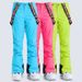 001 Gsousnow Damen Winddicht Wasserdicht Verdickt Warm Skianzug Snowboard Schneehose mit Riemen_voghion.com