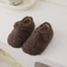 Kids' Fleece-Lined Indoor Slippers – Cozy Winter House Shoes With Hook & Loop Closure (Unisex, Sizes 23-32, Beige/Brown/Black)_voghion.com