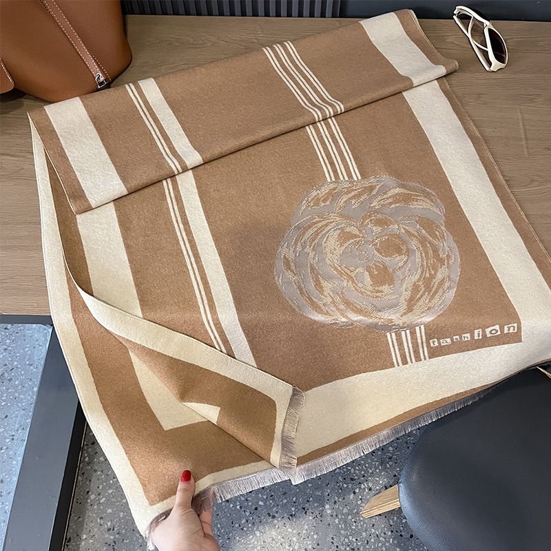 Autumn and Winter New Scarf Women's Cashmere Rose Cold Wind Double sided Versatile Shawl Air Conditioning Warm Neck_voghion.com