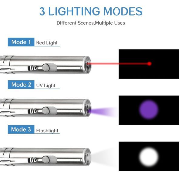 Laser Pointer Interactive Cat Chase Toy, USB Rechargeable Red Laser Light Pointer Training Tool_voghion.com