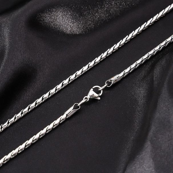 Naszyjnik ze stali nierdzewnej hip-hopowej dla mężczyzn, prosty i wszechstronny, nieblaknący, wykonany ze stali tytanowej_voghion.com