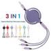 3-in-1 Retractable USB Cable, Flat Silicone, Universal Compatibility With FoiPhone Android Type-C Micro USB Portable Charger For Flat & Matte Finish_voghion.com