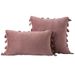 Hemoh Velvet Tassel Throw Pillow With Insert – Modern Minimalist Cushion For Sofa & Bed (45x45cm, 18 Luxe Colors)_voghion.com