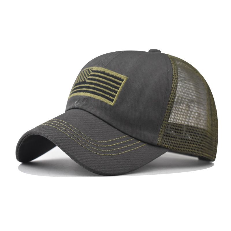 Unisex-Baseballkappe mit gestickter Nationalflagge, gewaschene und gebrauchte Entenschnabelkappe, klassische atmungsaktive Netzkappe, Baseballkappe zum Unabhängigkeitstag_voghion.com