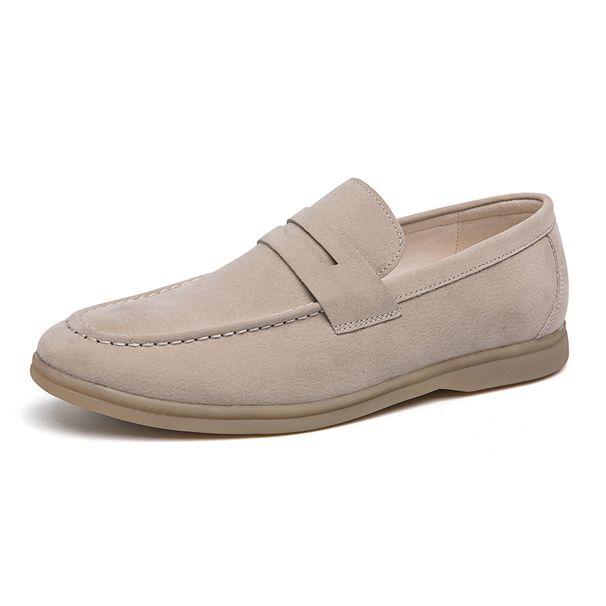 Klassische weiche Wildlederschuhe Penny Loafer für Herren Slipper aus Leder Freizeitschuhe für Herren Bequeme Autofahrerschuhe Herren Flats Wanderschuhe_voghion.com