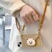 Light Coffee Heart Bear For IPhone 17/16 Pro 13 Phone Case 12 Backable 11 Crossbody Strap_voghion.com