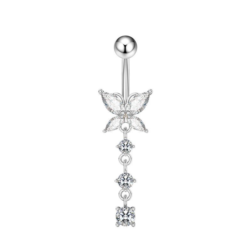 Women's Jewelry Belly Button Ring Creative Butterfly Zircon Belly Button Belly Button Ring Piercing Jewelry_voghion.com