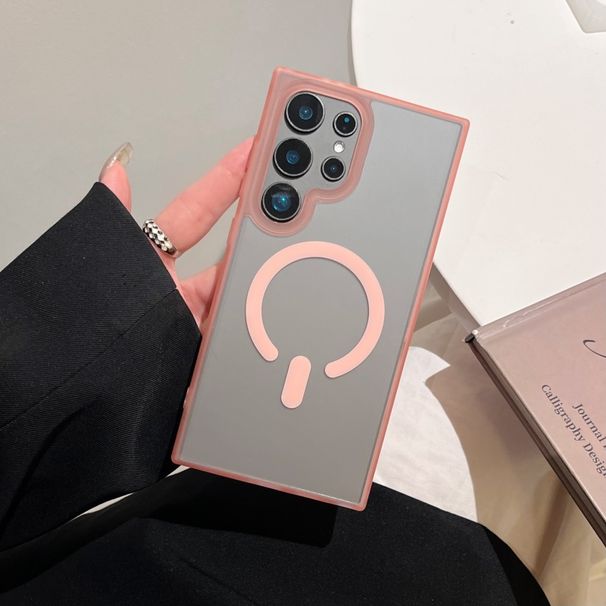 Dopamin Candy Color Magnetisches kabelloses Laden für Samsung Galaxy S25 S24 Ultra Plus S23 FE Durchscheinende matte Hülle_voghion.com