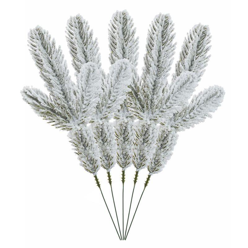 with Three Prongs Green Plant DIY Flower Arrangement Accessories Christmas Tree Branches Indoor Decoration Artificial_voghion.com
