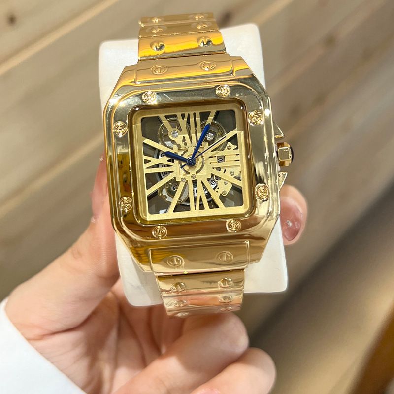 Men's Alloy Quartz Watch With Hollowed Out And Transparent Bottom For Men's Business Quartz Watch_voghion.com