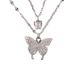Collana a farfalla in argento sterling S925 versione coreana nicchia a doppio strato farfalla personalizzata versatile catena al collo in stile leggero e di lusso_voghion.com