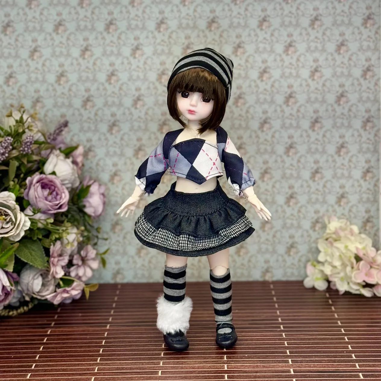 6 punktów BJD Doll Dress Up Clothes Set 30cm Spódnica dla lalki Lolita Dress Uniform Maid Dress_voghion.com
