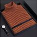 Herrenbekleidung einfarbiger Rollkragenpullover für Herren, lockerer, verdickter, vielseitiger Herbst- und Winterpullover, warmes Unterhemd, Strickpullover_voghion.com