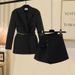 Women's Clothing Plus Size Women's Autumn Suits For Women New Style Temperament Waist Suit Jacket High Waist Shorts Skirt Two Piece Suit_voghion.com