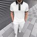 Herrenbekleidung Sommer Poloshirt Reißverschluss Lässiger Kurzarm-Shorts-Anzug_voghion.com