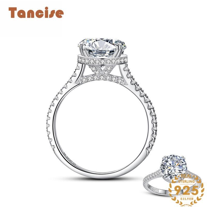 Tancise Classic Zircon Silver Ring Ladies Jewelry Wedding Promise Party Gift_voghion.com