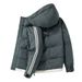 New With Fleece Lining, Thickened Two-Stripe Cotton Jacket, Men's Hooded Puffer Jacket_voghion.com
