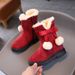 Winter 2024 New Style Little Girls' Velvet Warm Princess Baby Snow Boots Medium and Large Children's Cotton Shoes_voghion.com