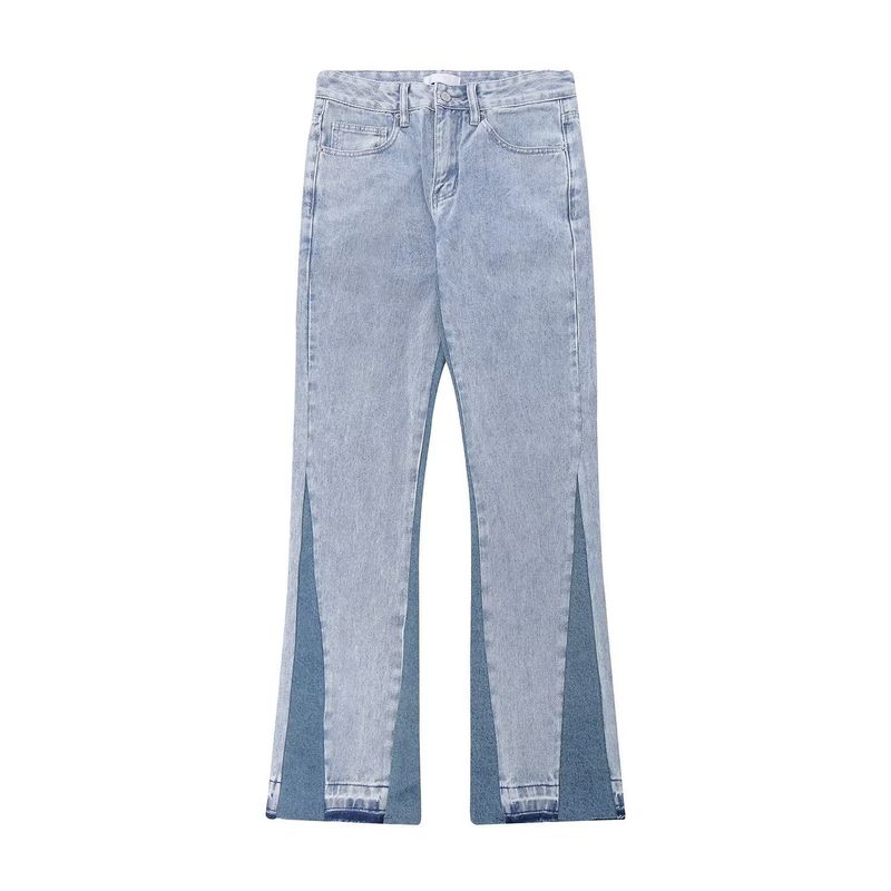 ​​"Vintage Washed Denim Flared Jeans For Men – Retro Loose Fit High-Waisted Streetwear Trousers (Blue, Standard Fit)"​​_voghion.com