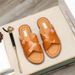 Trendy Brand 2025 Summer New Cross Men's Slippers Genuine Leather One-Strap Thick-Soled Versatile Sandals_voghion.com