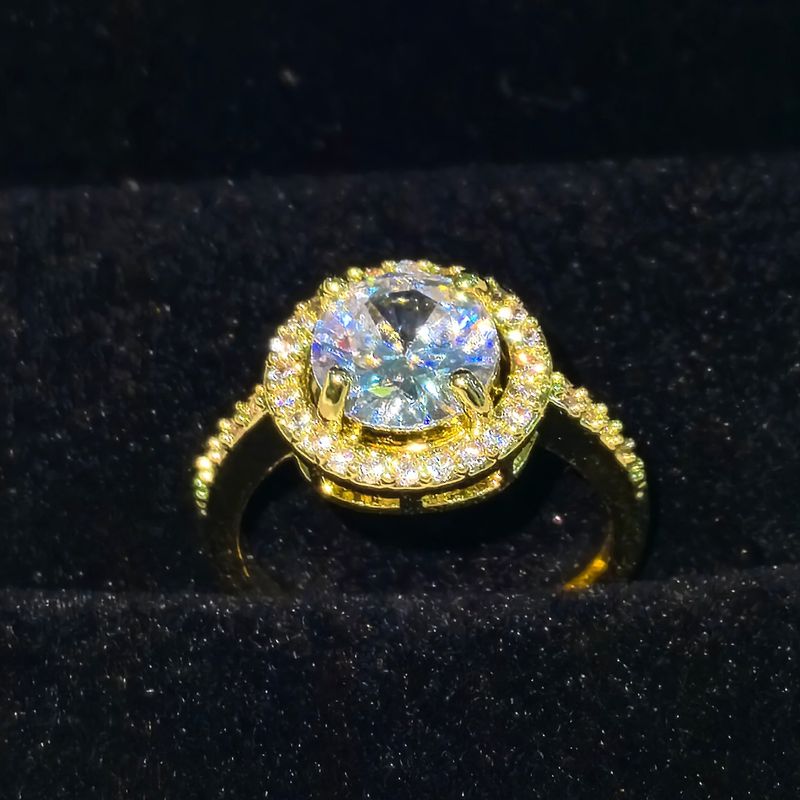 Bestseller 2 Karat Hochzeit Diamant Paar verstellbarer Ring weiblicher Sternenhimmel runder großer Zirkon Schmuck_voghion.com