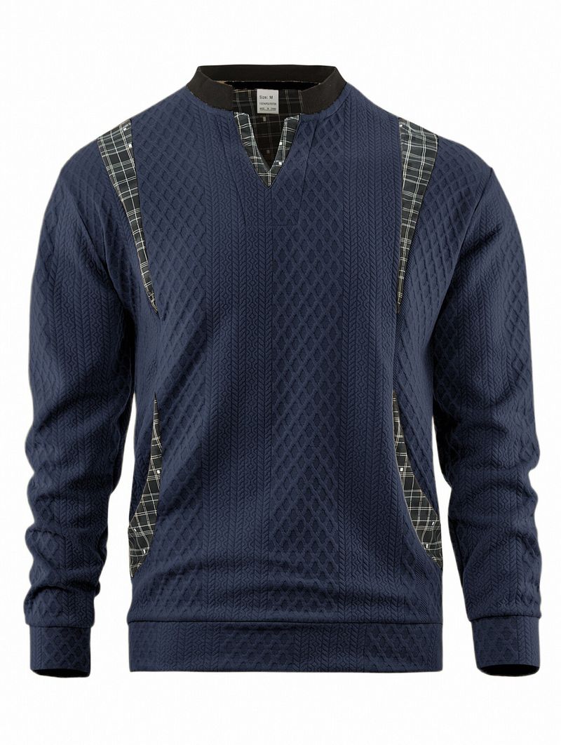 Felpa da uomo con cappuccio e collo a V, colore a contrasto, Independent Station, tendenza di tendenza_voghion.com