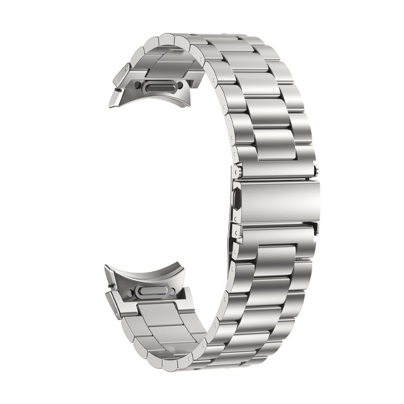 For Samsung Galaxy Watch 6 Classic Three Bead Folding Buckle Stainless Steel Quick Release Strap_voghion.com