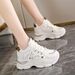 Women's Shoes Height Enhancing Dad Shoes Autumn And Winter New All Match Small Size Thick Soled Breathable Casual Sports White Shoes_voghion.com