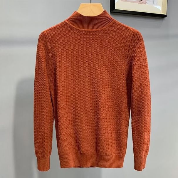 Maglione da uomo alla moda, nuovo, slim fit, a mezza altezza, a maniche lunghe, con base a strisce ondulate alla moda giovanile, e maglione_voghion.com