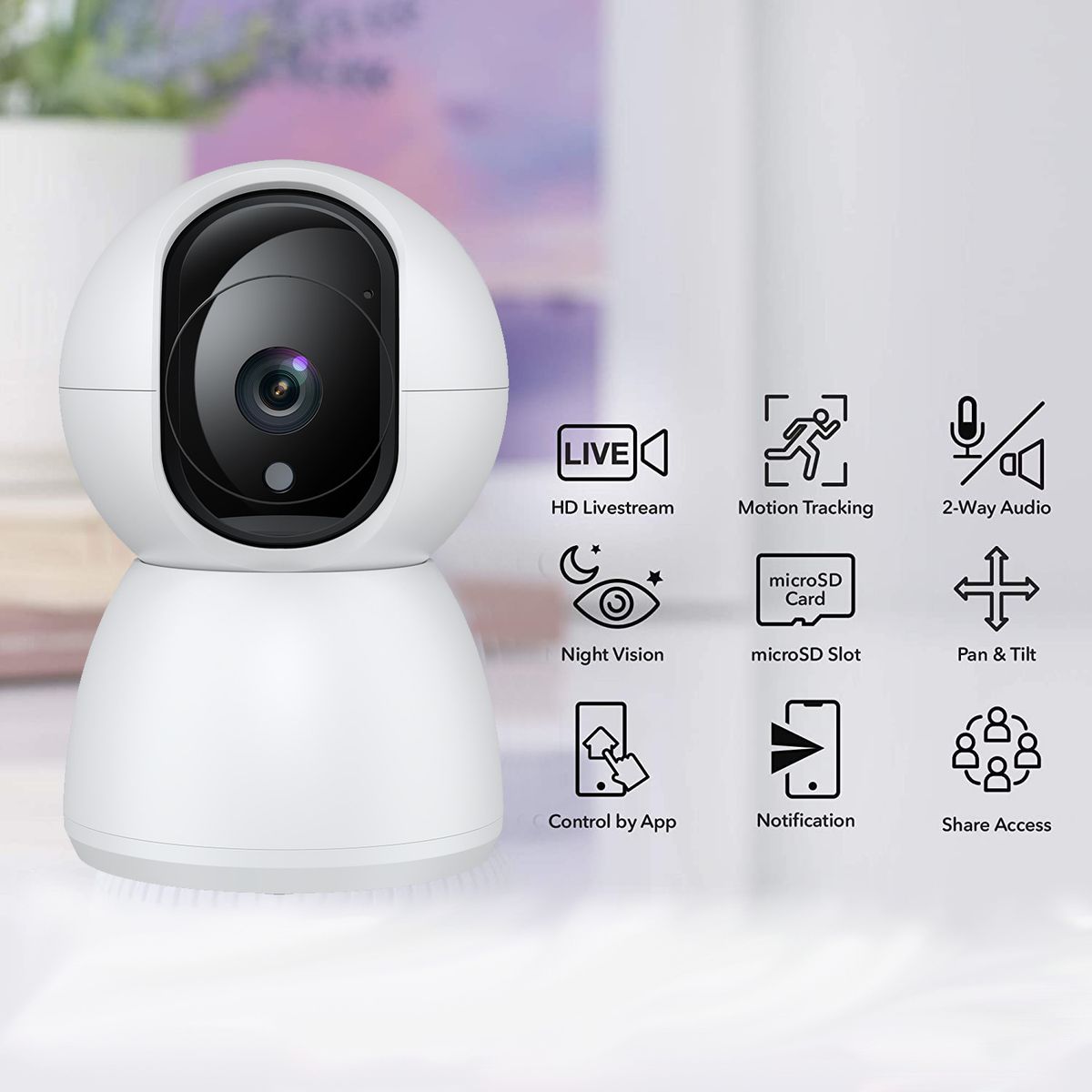Xiao M Wireless Indoor Pan Tilt 360 gradi Telecamera di sorveglianza remota per uso domestico_voghion.com
