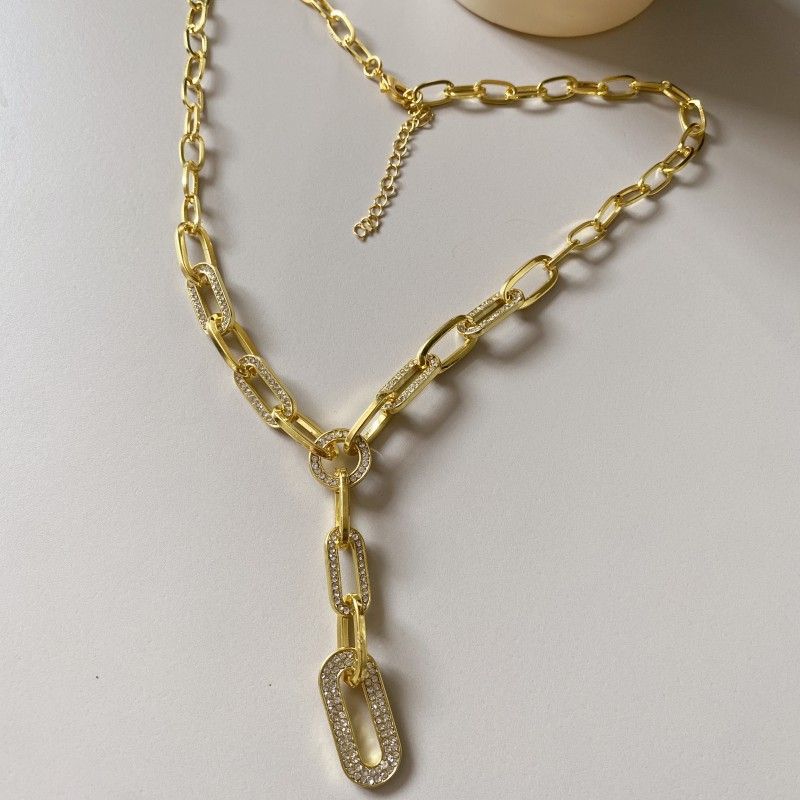 Sparkling Diamond Necklace Personality Sweater Long Style 2024 New Trendy Spring Summer High-end Clavicle Chain Niche_voghion.com