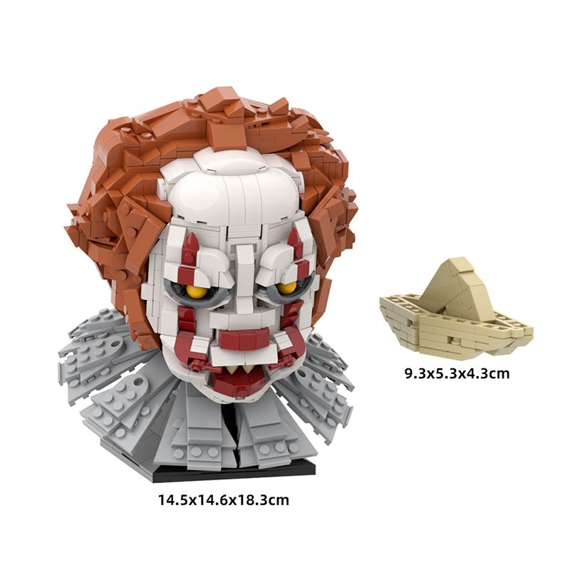 Buildmoc Horrorfilm Pennywiseed Bust It Figuren Modell MOC Bausteng Kits Spillsaachen Fir Kanner Kanner Kaddoe Spillsaachen 880 Stéck Zillen_voghion.com
