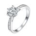 S925 Sterling Silber D Farbe Moissanite simuliert Diamant Ring klassische sechs Krallen ein Karat offene weibliche Modell live mit Zertifikat_voghion.com