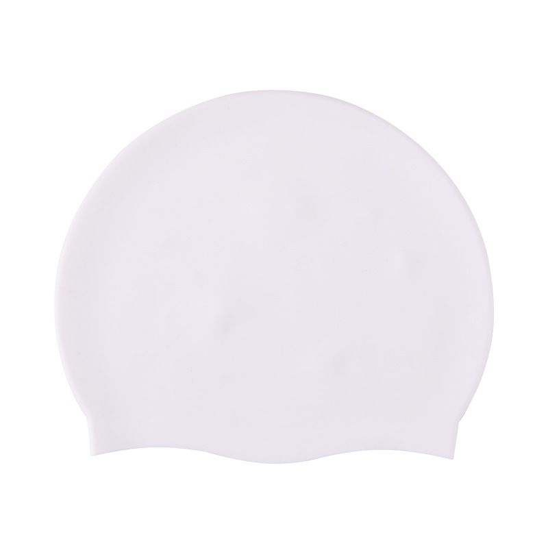 Adult Children's Swimming Cap Silicone Waterproof Men's And Women's Water Drop Cap Flat Cap Printed Long Hair Ear Protection Large Swimming Cap_voghion.com