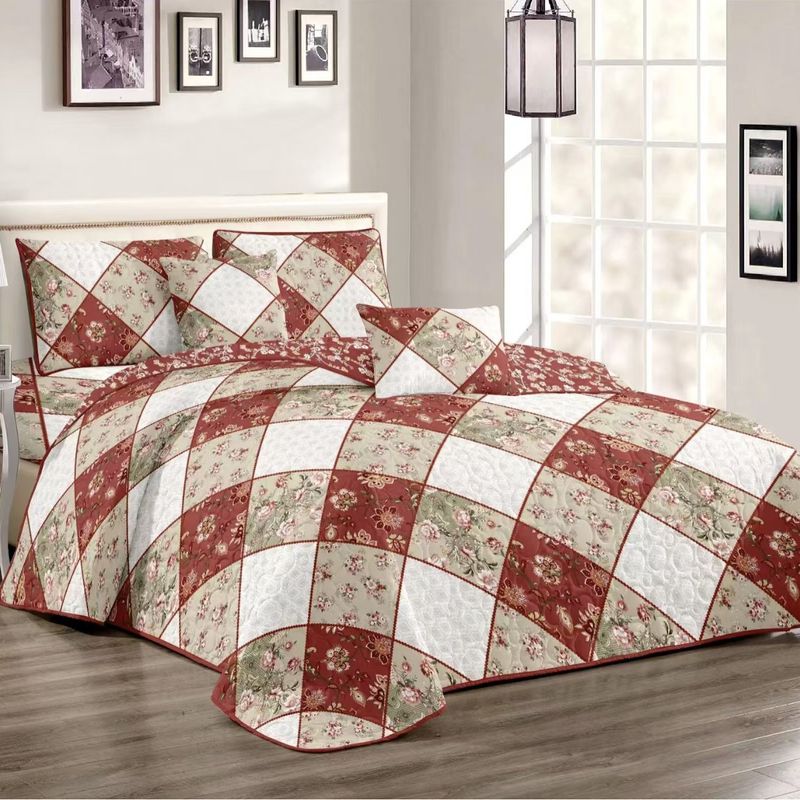 Copriletto con condizionatore d'aria stampato a scacchi in stile coreano, set da tre pezzi_voghion.com