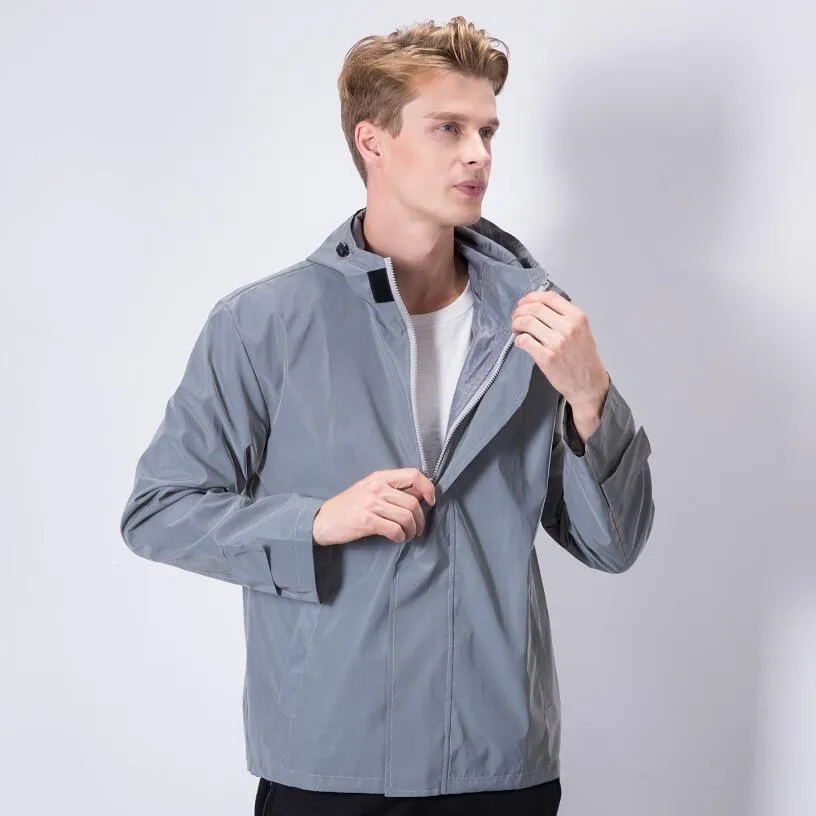Men's Clothing outdoor sports street dance reflective windbreaker hooded jacket without hip hop jacket_voghion.com
