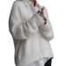Women's Oversized VNeck Cardigan Sweater Soft Acrylic Knit Fall Winter Coat Cozy Casual Long Sleeve Open Front Outerwear (Grey/Khaki/Black/Pink/White)_voghion.com